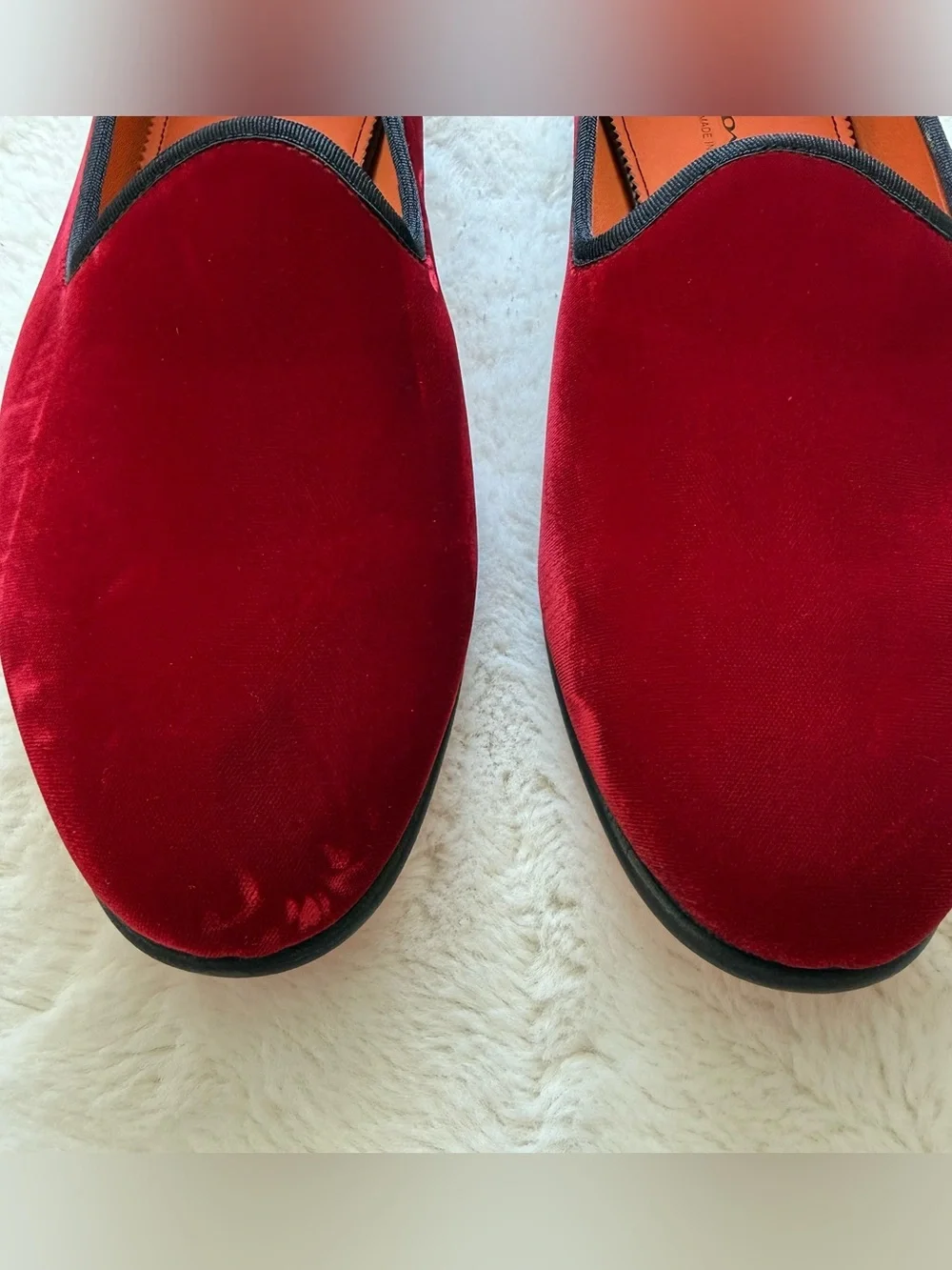 NEW!!! Santoni men velvet red loafers size 10 UK/11 US Authentic Retail 900$